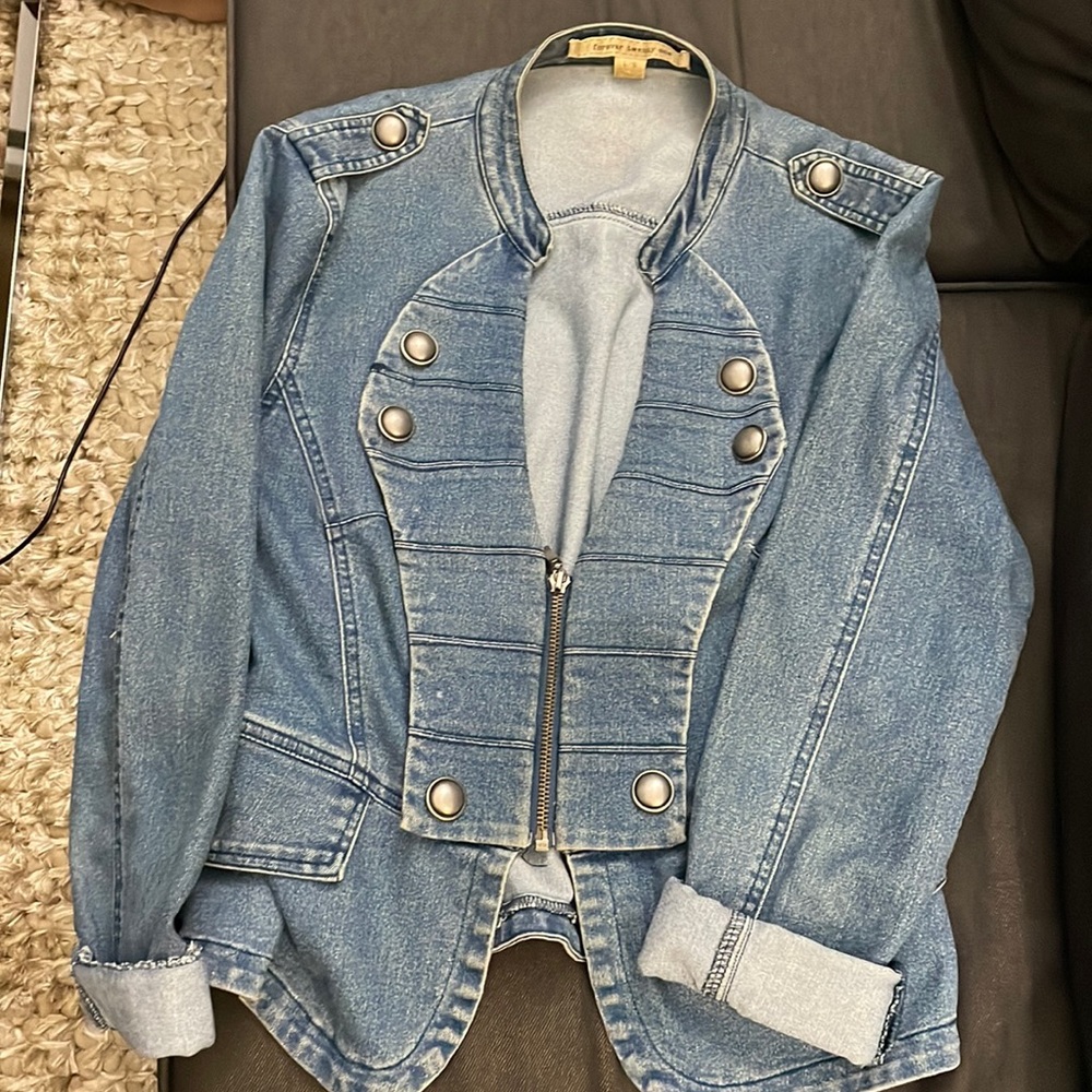 Forever 21 Large Denim Jean Jacket with Button Detailing